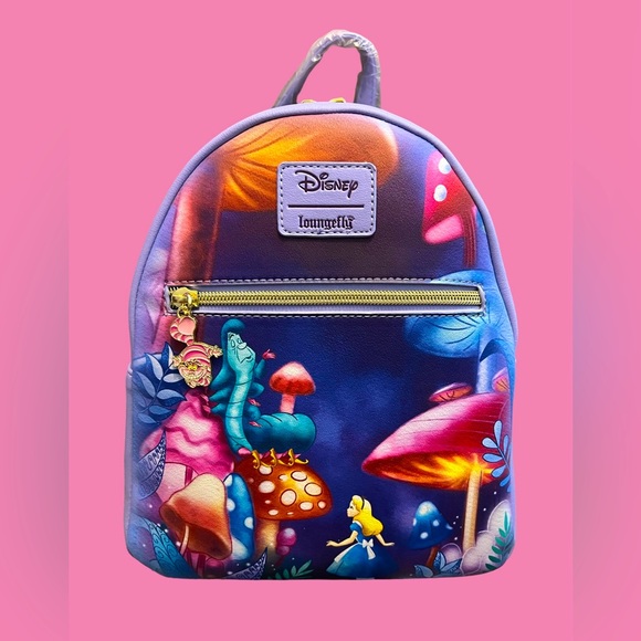 Loungefly Handbags - Loungefly Alice In Wonderland Caterpillar Mushroom Mini Backpack